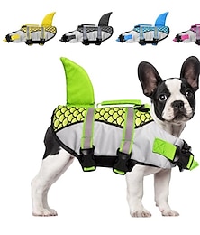 abordables -chien gilet de sauvetage ripstop pet flottaison gilet économiseur sirène maillot de bain requin conservateur pour l'eau sécurité à la piscine plage canotage chasse