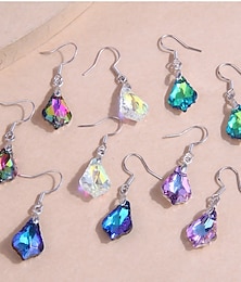 abordables -Femme Boucle d'Oreille Pendantes Boucles d'Oreille Géométrique Forme de Feuille Des boucles d'oreilles Bijoux Rose foncé / Bleu / Violet Pour Carnaval Fête scolaire Festival
