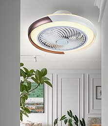 abordables -Ventilador de techo con control remoto de luces, ventilador de techo moderno de montaje empotrado de bajo perfil para interiores con luces LED de 3 colores cálidas y naturales brillantes de 72 W,