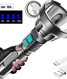 Недорогие -большой новый фитиль сильный свет фонарик usb перезаряжаемый тактический охотничий фонарик встроенный аккумулятор свет светодиодный фонарик