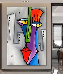 cheap -Oil Painting 100% Handmade Hand Painted Wall Art On Canvas Human Face Abstract Portrait Picasso Style Home Decoration Decor Rolled Canvas No Frame Unstretched