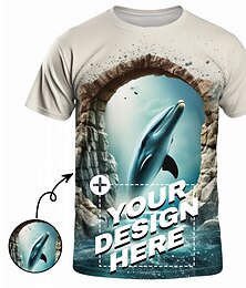 お買い得  -男性用カスタムTシャツ あなた自身のカスタムシャツをデザインします パーソナライズされたオールオーバープリントTシャツ カスタムギフト