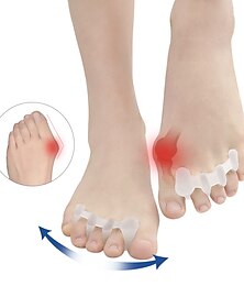 economico -perizoma in silicone vibrazione punta sandalo cuscino spalmatore alluce pastiglie per alluce valgo separatore per dita in silicone duro 3 fori alluce valgo distanziatori ortopedici borsite sovrapposta