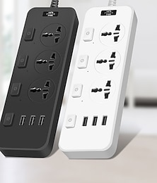halpa -Independent switch Power Strip Surge Protector 3AC Outlets and USB C Charging Ports 6 feet long extension cord for Home & Office