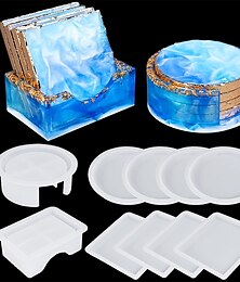 levne -křišťálové kapky lepidlo diy epoxidová pryskyřice čtvercová krabička na tácku kruhová krabička na tácku úložná krabička silikonová zrcadlová forma