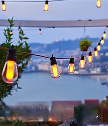 economico -luci tremolanti della stringa della fiamma s14 5m 10 led / 10m luci della stringa 20led per esterni plug-in luci da giardino per halloween natale luci decorative da cortile collegabili cafe bistro
