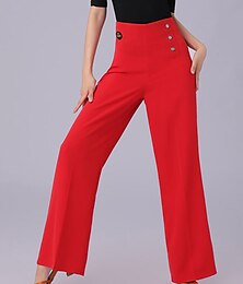 abordables -Baile Latino Baile de Salón Pantalones Color Puro Corte Mujer Rendimiento Entrenamiento Cintura Alta Licra