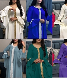 Χαμηλού Κόστους -Γυναικεία Φορέματα Αμπάγια Θρησκευτικό Σαουδική Αραβική αραβικός μουσουλμάνος Ραμαζάνι Ενήλικες Φόρεμα