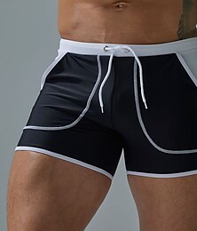 voordelige -Voor heren Zwemkleding Zwemshorts Lange zwembroeken Boxer Zwemshorts Korte broek Zak Effen Comfort Ademend Buiten Dagelijks Uitgaan Sport Hawaii Zwart Rood