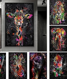 baratos -pinturas em tela de arte de parede de grafite girafa na parede pôsteres e estampas de animais imagens modernas para decoração de quarto de crianças