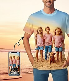 お買い得  -メンズ tシャツ tシャツ 動物 ライオン クルーネック カスタム プリント 3d プリント アウトドア ストリート 半袖 プリント 衣類 アパレル スポーツ ファッション スポーツウェア カジュアル