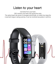 billige -C60 Smart Watch 1.1 inch Smartur Bluetooth Skridtæller Sleeptracker Pulsmåler Kompatibel med Android iOS Dame Herre Lang Standby Step Tracker IP 67 43 mm urkasse