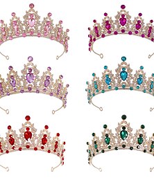cheap -European And American Purple Bride Headwear Baroque Crown Rhinestone Headwear Princess Crown Wedding Hair Accessories Dress Accessories