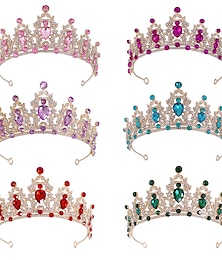 cheap -European And American Purple Bride Headwear Baroque Crown Rhinestone Headwear Princess Crown Wedding Hair Accessories Dress Accessories