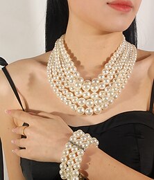levne -náušnice perlový náhrdelník choker náramek 3 ks klapky doplňky retro vintage 20. léta slitina pro velké gatsby cosplay dámská bižuterie módní šperky