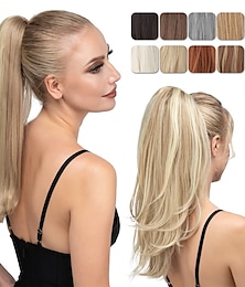 cheap -Clip in Ponytail Extension Dirty Blonde 18 Inch Drawstring Pony Tails Hair Extensions for Women Long Curly Wavy Ponytail Hair piece Synthetic Fake Versatile Pony