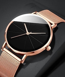 お買い得  -ファッションメンズクォーツ時計超薄型カジュアルミニマリストメンズビジネスメッシュベルト腕時計