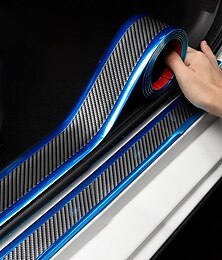 economico -3pcs auto soglia anti-calpestio/graffio decorazione porta urto adesivo blu 1 metro