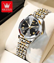 cheap -Olevs Women Quartz Watch Luxury Business Diamond Dress Analog Ladies Wristwatches Luminous Calendar Fashion Waterproof Stainless Steel Watch Female Clock