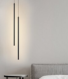voordelige -led hanglamp 2-lichts 60 cm 24w line design hanglamp aluminium moderne stijl licht voor kantoor, slaapkamer, woonkamer 110-240v