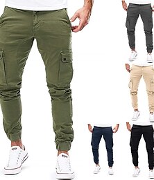 economico -Per uomo Pantaloni cargo Tasche Liscio Comfort Traspirante Esterno Giornaliero Per uscire Di tendenza Informale Nero Verde militare