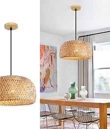 economico -creativo fatto a mano tessitura di bambù vento naturale lampadario a soffitto e27 / e26 base illuminazione a soffitto lampada a sospensione adatta per studio caffetteria ristorante rar ac110v ac220v