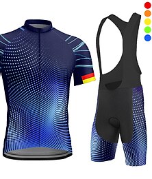 voordelige -Voor heren Wielrenshirt met strakke shorts Korte mouw Bergracen Wegwielrennen Zwart blauw Paars Fietsen Sportoutfits 3D-pad Ademend Sneldrogend Achterzak Polyester Spandex Sport Geometrisch Kleding