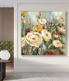 Недорогие -ручная роспись маслом холст настенное искусство украшения современные абстрактные цветы для домашнего декора свернутая бескаркасная нерастянутая картина