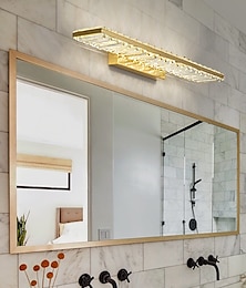 זול -תאורה LED קריסטל עמיד למים ip20 20w מראה אור מודרני לבן מינימליסטי גוף תאורה אמבטיה אלומיניום ברזל גוף תאורה קיר פמוט לקיר