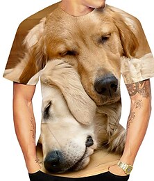 abordables -Animal Chien Golden Retriever Manches Ajustées Animé 3D Art graphique Pour Couple Homme Femme Adulte Mascarade Impression 3D Casual Quotidien