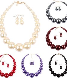 abordables -Boucles d'oreilles Collier de Perles Collier Boucles d'oreilles Rétro Vintage Années 1920 Alliage Pour Gatsby le Magnifique Cosplay Femmes Bijoux de fantaisie Bijoux fantaisie