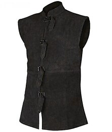 preiswerte -Retro Vintage Mittelalterlich Renaissance Weste Ritter Wikinger Gentleman Einfarbig Herren Seeräuber Steampunk Leistung Maskerade Alltagstauglich Erwachsene Weste