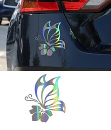 abordables -starfire 1 pc réfléchissant papillon fleur autocollant de voiture étanche vinyle papillons autocollant stickers pour voitures camions vans ordinateurs portables accessoires de décoration murale