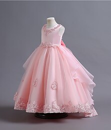 ieftine -rochie populară transfrontalieră pentru copii pentru comerțul exterior plasă prințesă rochie de mireasă pufoasă cu mărgele de mărgele rochie lungă rochie de seară pentru fete