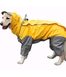 זול -מעיל גשם לכלבים עם ברדס עמיד למים 4 רגליים חיות מחמד מעיל גשם לכלבים קטנים בינוניים גדולים