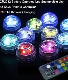 Χαμηλού Κόστους -μίνι υποβρύχια φώτα led rgb υποβρύχια λάμπα κεριών ip68 με δυνατότητα ρύθμισης ρύθμισης για βάζο ενυδρείου λιμνούλα πισίνα μπανιέρα πάρτι κήπου με τηλεχειριστήριο