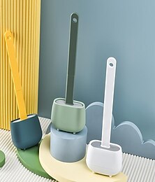halpa -1kpl, silikoninen wc-harja ja pidikesarja kylpyhuoneeseen, seinä-wc-sauva liukumaton pitkä kahva pehmeä silikoniharjakset puhdistaa wc-kulma helposti, joustava wc-kulhon harjaspää silikoniharjaksilla