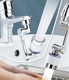 voordelige -kraanverlenger mechanische arm 1080° waterbeluchter sproeier waskolf voor badkamer keuken, universele kraan verlengkop sproeier filteruitloop adapter opzetstuk accessoires