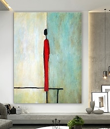 voordelige -olieverfschilderij handgemaakte handgeschilderde kunst aan de muur abstract enkele man figuur woondecoratie decor gerold canvas geen frame niet uitgerekt