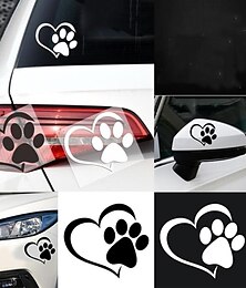 billige -reflekterende kjærlighet hjerte fotavtrykk klistremerke bil klistremerke hund pote klistremerker vinyl dekaler klistremerker for biler lastebiler vinduer vegger bærbare datamaskiner søt dekorasjon
