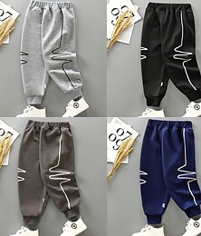 economico -Bambino Da ragazzo Pantaloni della tuta I pantaloni Tinta unica Pantaloni Scuola Cotone Sportivo Giornaliero Nero Blu marino Grigio scuro