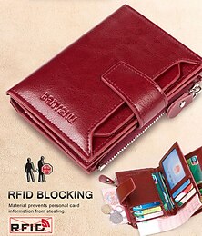preiswerte -RFID Herren Leder Brieftasche Vintage Luxus kurze schlanke Herren Geldbeutel Geldclip Kredit