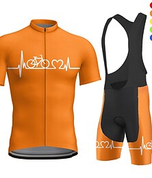 voordelige -Voor heren Wielrenshirt met strakke shorts Korte mouw Bergracen Wegwielrennen Rood blauw Oranje Fietsen Sportoutfits 3D-pad Ademend Sneldrogend Achterzak Polyester Spandex Sport Letter en nummer