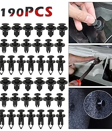 cheap -190Pcs Universal Plastic Fender Trim Panel Clips Set Bumper Fasteners Push Pin Rivets Auto Body Retainer Kit Car Replacement