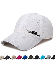 رخيصةأون -رجالي نسائي قبعة البيسبول سكني غامق أسود لون سادة حماية من الأشعة فوق البنفسجية متنفس