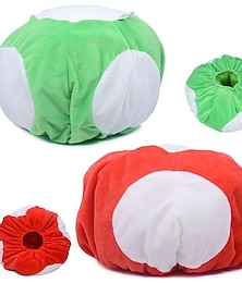 זול -כובע פטריות מריו קרפדה צעצוע קטיפה ירוק ואדום קריקטורה כובע קוספליי כובעים חמודים מתנות לחברים 19*30 ס"מ