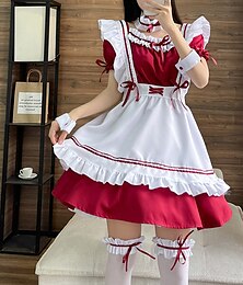 Χαμηλού Κόστους -Εμπνευσμένη από Στολές Ηρώων Κοστούμια υπηρέτριας Anime Στολές Ηρώων Ιαπωνικά Απόκριες Κοστούμια Cosplay Φορέματα Κοντομάνικο Φόρεμα Στολές Για Γυναικεία Κοριτσίστικα