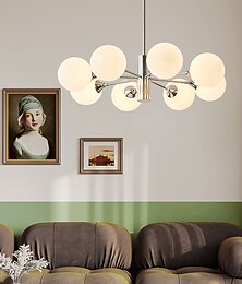 billige -moderne sputnik lysekrone globus design, 3/5/8-lys semi-innfelt taklampe armatur krom for soverom, spisestue, stue, kjøkken, e27 base, pærer ikke inkludert