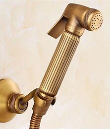 voordelige -badkamer handdouche bidet shattaf sproeierset muurbevestiging, messing goud toilet handbidet douchespray muurbeugel slang luierreiniging