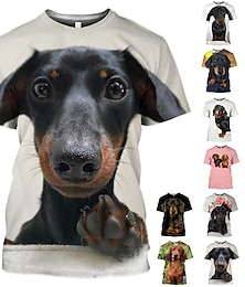 abordables -Animal perro perro salchicha camiseta gráfica camiseta para hombres mujeres unisex adultos 3d impresión casual diario lindo regalo divertido